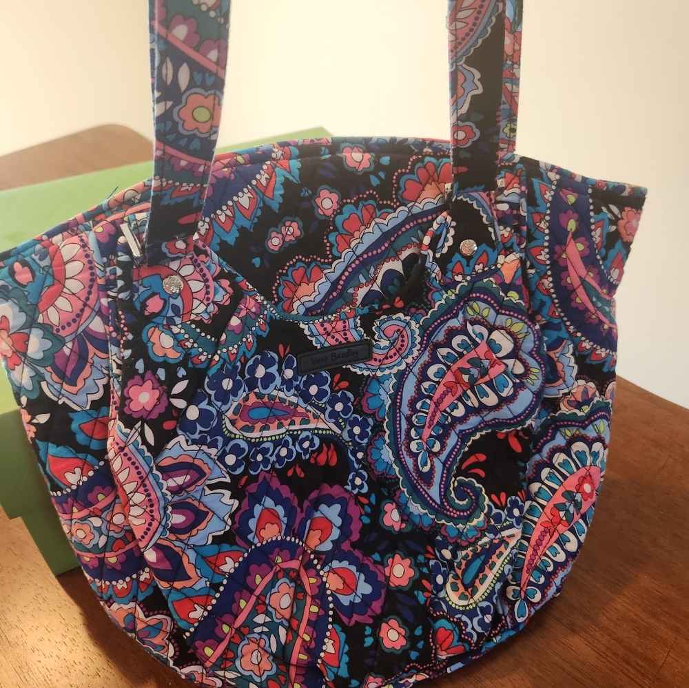 Vera Bradley Glenna Haymarket Paisley Purse and Purple Wallet Bundle
